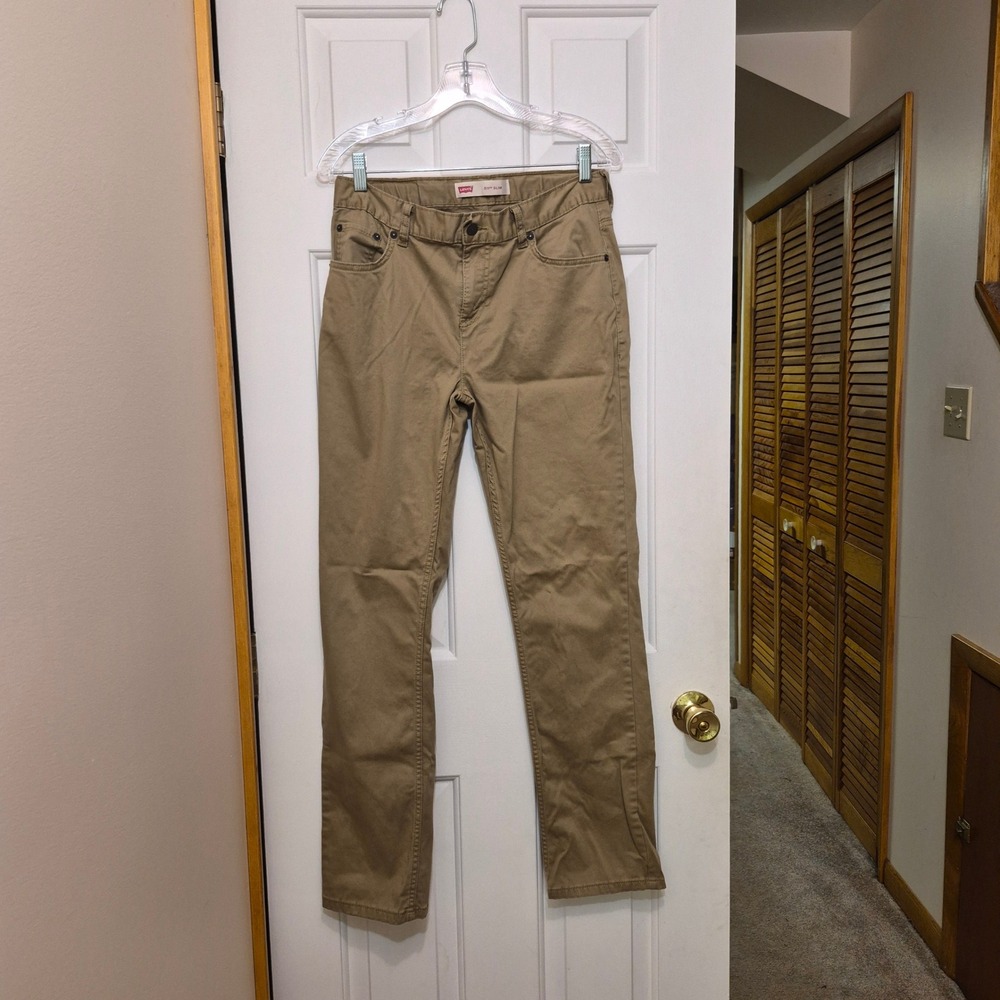 Levis 511 Slim Fit Khaki Chino Pants Mens 30x32 Tan Stretch Cotton Trousers